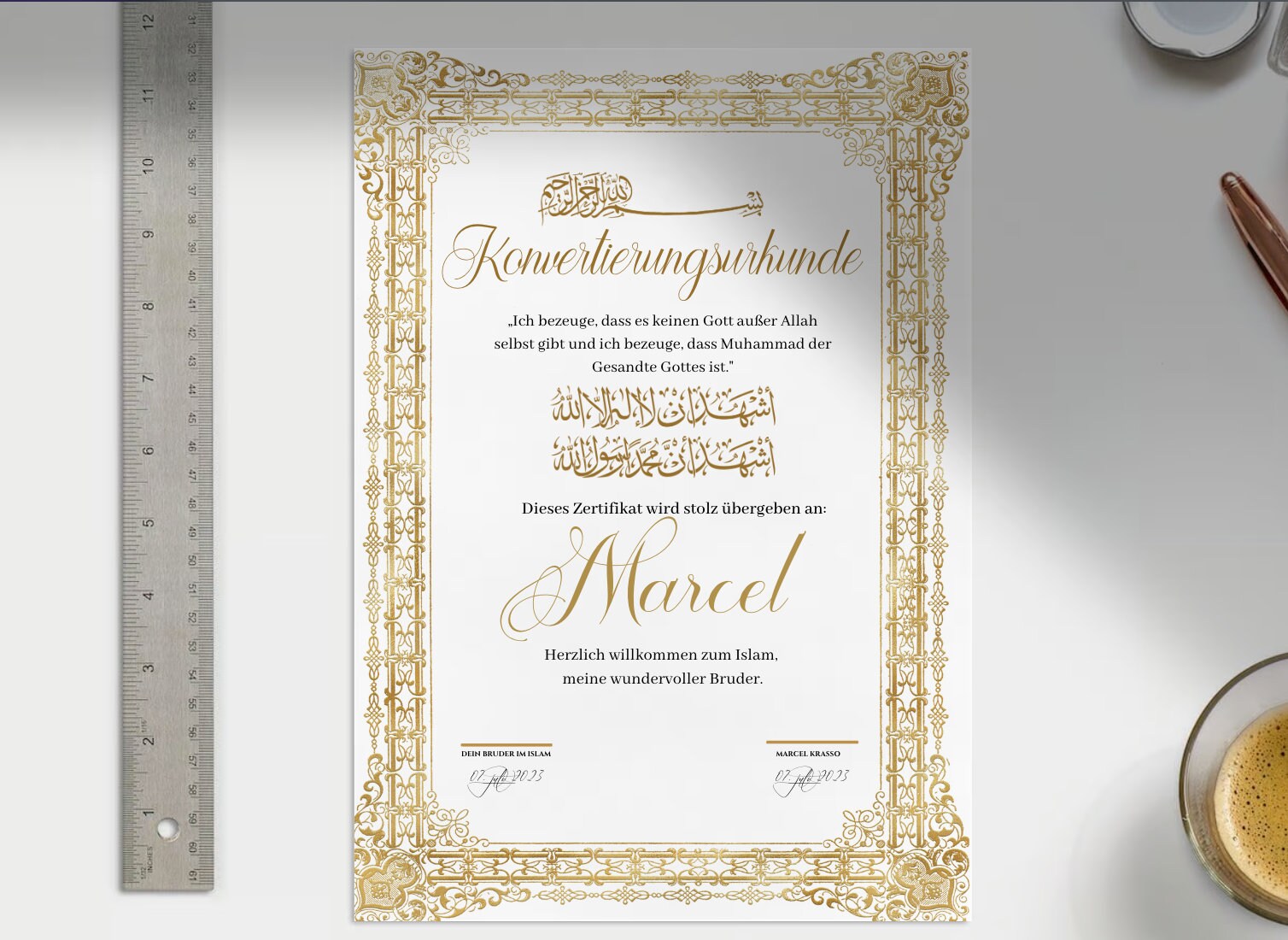 Convert,conversion Certificate,conversion ,shahada Mubarak,islam