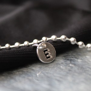 925 Sterling Silver Initial Beaded Bracelet, can be customised, adjustable, gift for her, mothers day, minimalist stacking bracelet