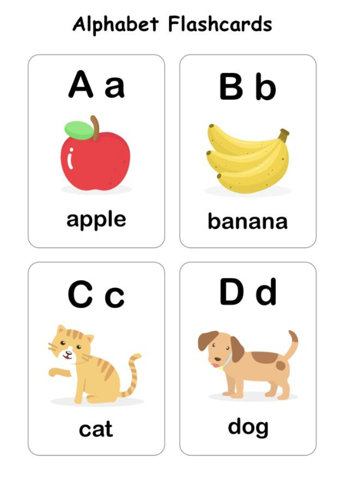 Printable Alphabets Flashcards - PDF - Etsy