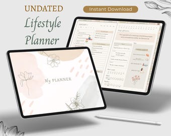 Undated Digital Life Planner: GoodNotes, Notability (Digital Download)