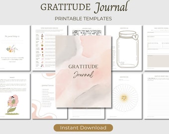 Gratitude Journal Printable Template: Guided Prompts, Self-Care Diary (Digital Download)