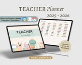 Digital teacher planner Aug 2025-Jul 2026, back to school, academic planner, teacher templates, GoodNotes Ipad planner, weekly lesson plan