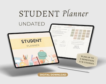 Undated Digital Student Planner: Academic Organizer for GoodNotes (iPad Compatible)