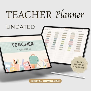 Digital teacher planner undated, back to school planner, academic lesson planner, teacher templates Goodnotes, home school planner