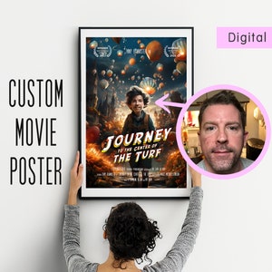 Custom Animation Movie Poster - Digital Download, Custom face, custom movie title, custom text, custom everything! Face Swap, Printable Gift