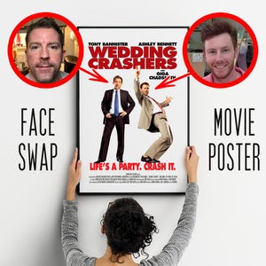 Wedding Crashers - Premium Face Swap Movie Poster - A.I. Comedy Portrait, Movie Gift Idea, Custom Portrait, Gift for Friends