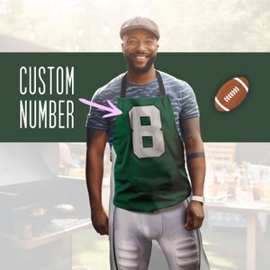 New York Jets BBQ Apron: Personalized Football Jersey Number