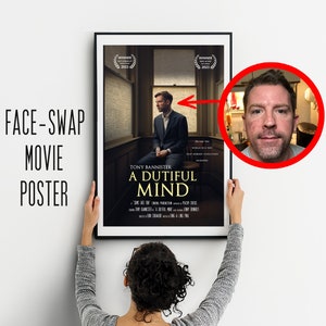 Póster de película dramática personalizado - Arte enmarcado premium o descarga digital - ¡Cambio de cara, texto personalizado, todo personalizado! Regalo para cinéfilos