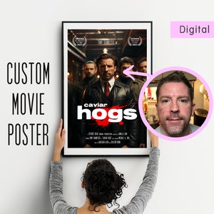 Custom Crime Movie Poster: Personalized Face Swap Gift (Digital Download)