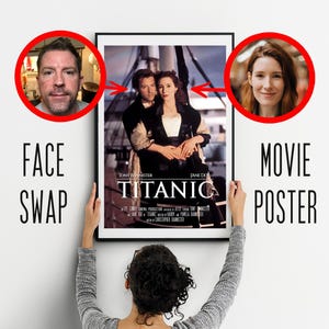 Titanic - Premium Gesicht tauschen Poster zum Film - A.I. Liebhaber Porträt, Liebhaber Geschenk Idee, personalisiertes Portrait, Geschenke für Sie / Ihn