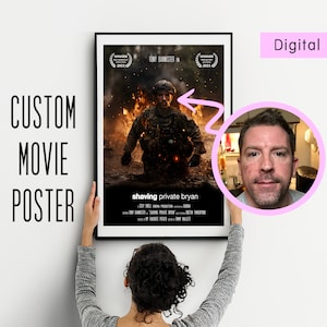 Custom War Movie Poster: Personalized Face Swap Gift (Digital Download)