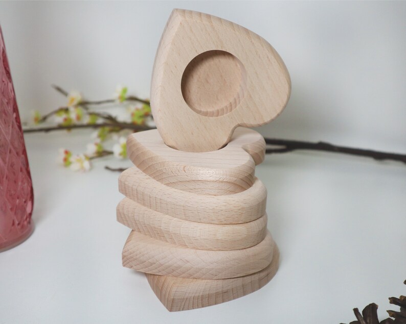 Wooden Candle Holder, Wooden Tealight Holders, Wood Heart Candle