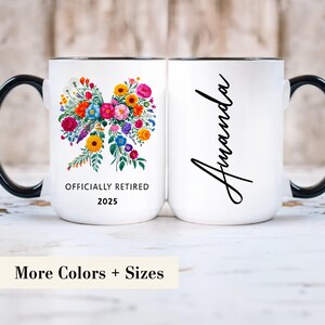 Custom Retirement Gifts for Woman, Personalized Retired Mug Retirement Gifts for Woman Retirement Party, Co-Worker Retirement 2025