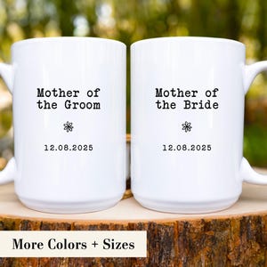 Mother of the Bride Mug, Mother of the Groom Gift, Wedding Gift for Mom, Future Mother-in-Law Mug, Bridal Shower Gift, Wedding Mom Retro