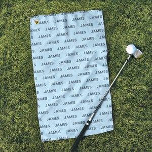 Personalized Golf Towel, Custom Name on Towel for Golf, Gift for Men and Women Golfers, Personalized Golf Gift for Dad, Fathers Day Gift