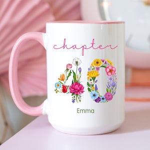Personalised 40th Birthday Mug, Custom 40th Birthday Gift For Her, 40th Birthday Gift For Women, In My Forties Era Cup with Name