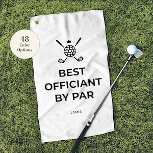 Custom Golf Towel Officiant Gift – Personalized Pastor, Minister, Ordained Wedding Proposal, Thank You Towel for Golf Lover