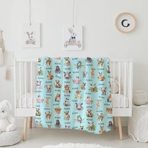 Custom Safari Blanket, Personalized Baby Boy Name Blanket Kid, New Mom Gift, Newborn Gift, Baby Shower, Gift Idea For Baby, Jungle Nursery