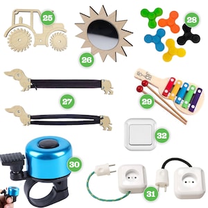 Pièces de la carte occupée DIY Détails de la carte occupée Éléments de la carte occupée Carte occupée Montessori - Lot de 4