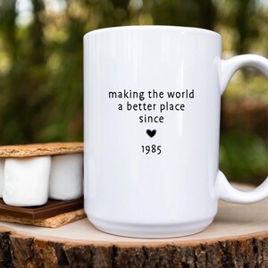 Personalised 40th Birthday Mug, Custom 40th Birthday Gift For Her, 1985 Mug, 40th Birthday Gift For Women, In My Forties Era Cup with Name