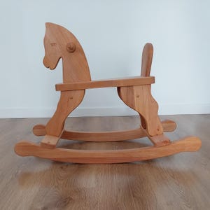 Solid Ash Wood Rocking Horse – Handcrafted Baby Rocking Toy | Natural Wood Nursery Toy | Unique Ride-On for Kids