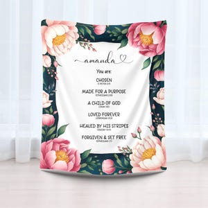 Personalized Christian Blanket with Name, Bible Verse, Custom Faith-Based Gift, You Are Loved, Religious Gift, Retirement, Birthday