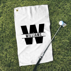 Personalized Golf Towel, Custom Name on Towel for Golf, Gift for Men and Women Golfers, Personalized Golf Gift for Dad, Monogrammed Golf