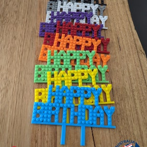 Compatible avec les décorations de gâteau Lego Brick Happy Birthday
