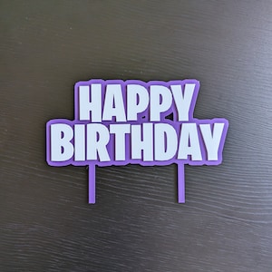 Battle Royale Style Happy Birthday Cake Topper - Gamer Celebration Decor