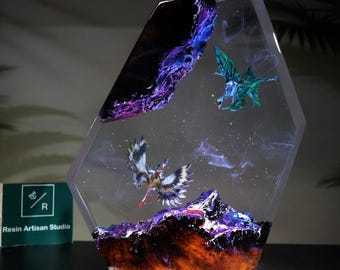 Diorama Windtraders Jake Sully VS Nightwraith Varang Avatar 3 Resin figure Night Light, Avatar 3 fire and ash Figure gift, Unique Desk Lamp