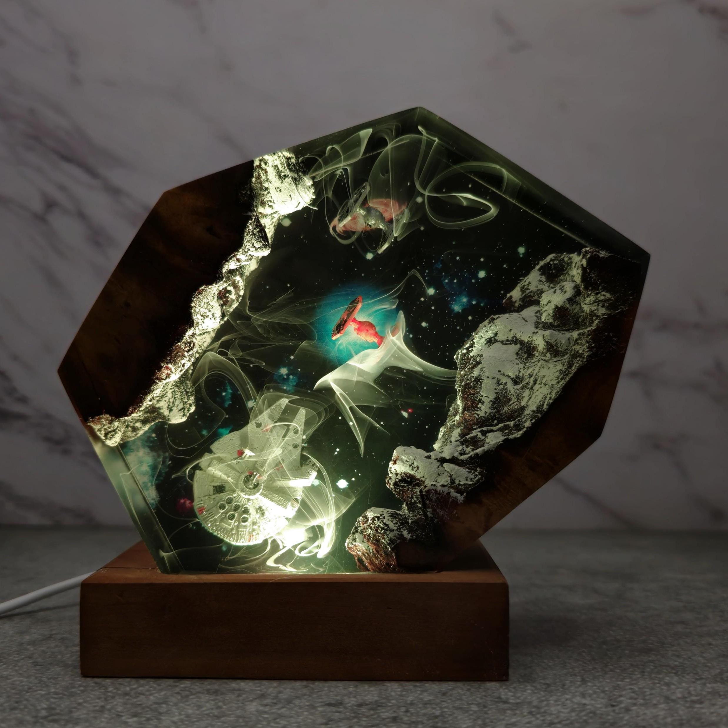Christmas Gift, Space Night Lights, Epoxy Resin Lamp, Galaxy Night