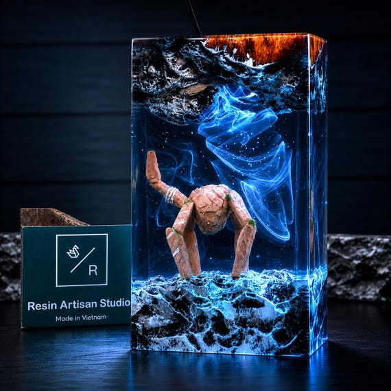Rocky Alien Resin Lamp, Project Hail Mary Night Light, Sci Fi Bookshelf Decor, Eridian Figure, Andy Weir Fan Gift, Handmade Lamp
