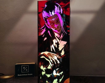 JJK wood box night light, JJK Led night light, JJK poster decor room, wood lamp, floor lamp, jjk game theme decor, jjk game character Poster