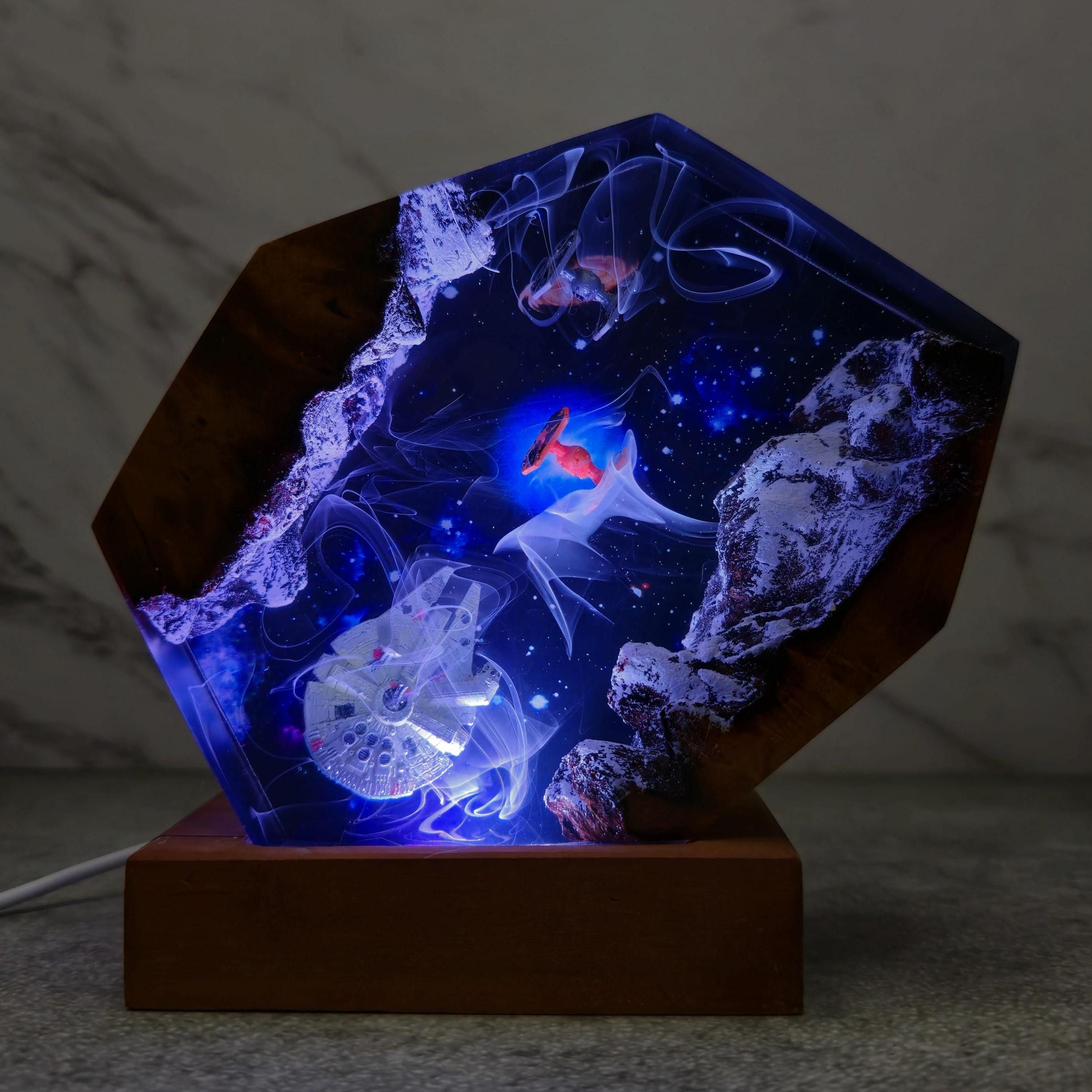 Christmas Gift, Space Night Lights, Epoxy Resin Lamp, Galaxy Night