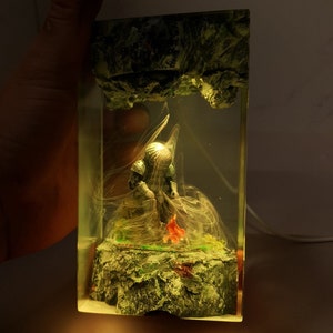 Mors dag-present, Diorama-lampa från Dark Souls, nattlampa från Onion Knight, figur från Siegmeyer av Catarina, present till videospel, samlarstaty, jul