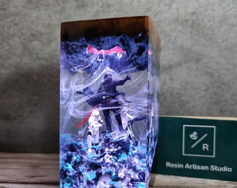 Kunde Valentine Idee Geschenk Da.rth Va.der Diorama Lampe, Harz Epoxy Lampe, Geschenk für Ihn, Sword Lichtschwert, Gaming decor, Geschenk für Männer