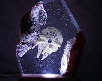 Space Galaxy Lamp made of resin and wood, Space Night Lights, Epoxy Night Lamp for Spacecraft, Interstellar resin lamp, Hallowen Gift