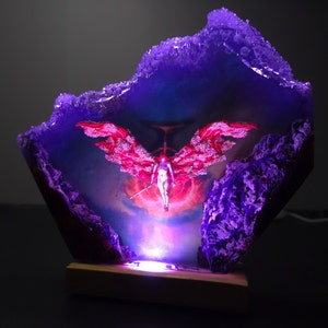 Hallowen idea Gift, Epoxy resin lamp, Epoxy resin night light, handmade lamp, Game Figure, Unique lamp, playroom decor, Sword Night Light