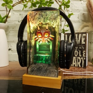 The legend of Zelda Majora&#39;s mask, Majora&#39;s mask figure, LoZ/TOTK /BOTW, Master Sword with Silent Princess Flower, Majora Mask, Zelda Gift,