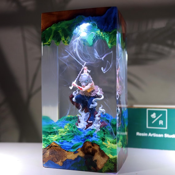 Custom Inosuke Night Light, Hot Anime Lamp, Gifts for your lover, Back to school gift, Halloween gift, Hot Manga Figure, Demon Slayer Lamp