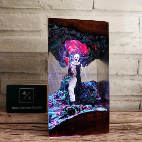 Regalos de Art the Clown, Regalo de Halloween, Modelo de Terror, lámpara de resina, Estatua de Halloween para decoración del hogar, Lámpara de terror, Art the Clown, Personaje de terror