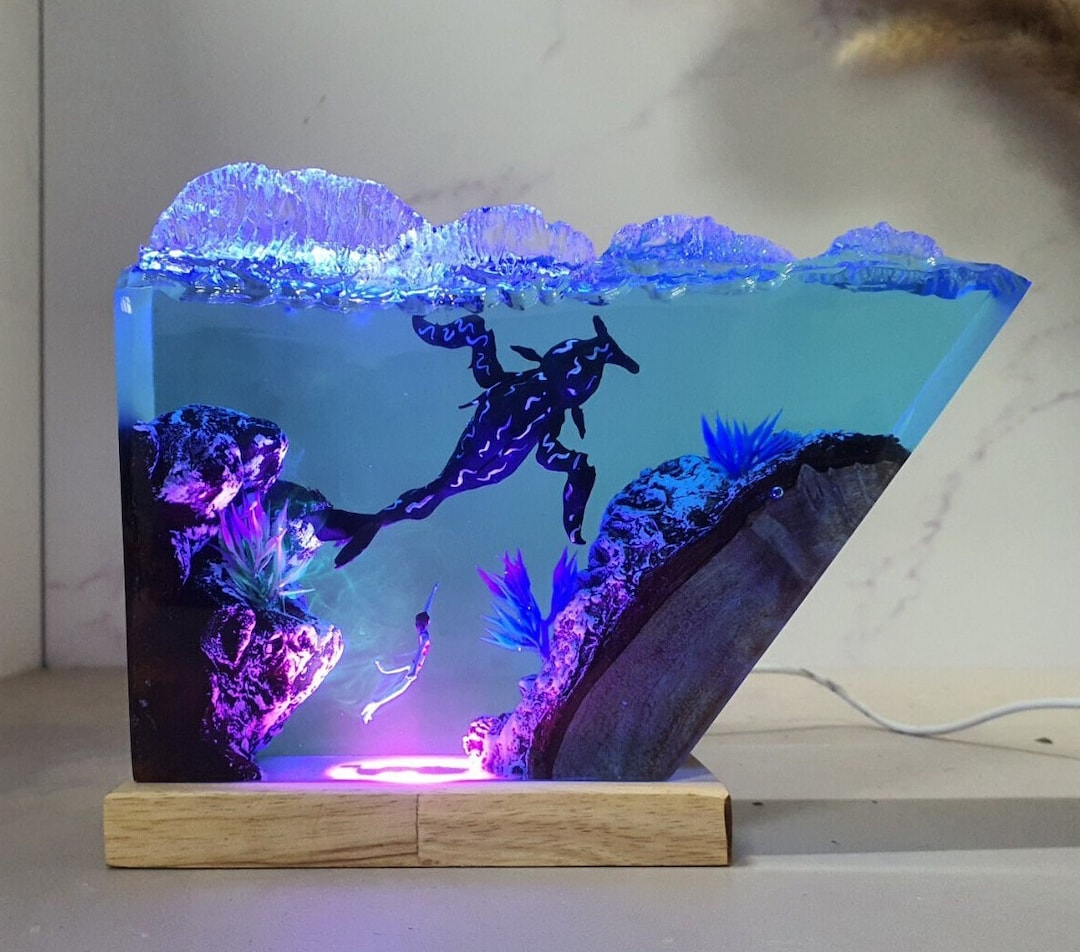 Avatar the Way of Water, Tulkun Ft Kiri Avatar 2, Resin Lamp