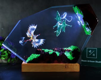 Diorama Windtraders Jake Sully VS Nightwraith Varang Avatar 3 Resin Action figure Lamp, Avatar 3 Resin Action figure Gift, Resin Art lamp