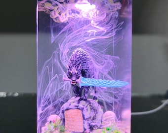 Moonlight Great sword, Dark souls 3, Epoxy resin wood lamp, Epoxy Night Light, resin lamp, Custom Night Light, game gift, Housewarming gift