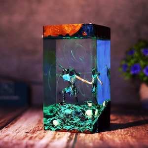 Custom resin lamp, Epoxy and Wooden Night Lights, Handmade gift, Home Decor, Ocean Resin Lamp, Birthday Gifts, Gifts for dad, boyfriend gift