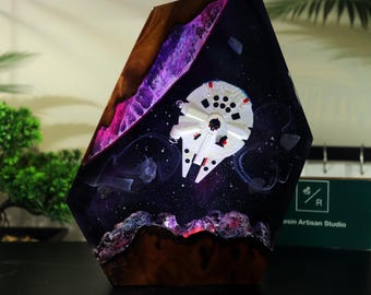Galaxy Nachtlicht, Raumschiff Nachtlicht, Sci-Fi Nachtlicht, Resin Nachtlicht, dekorative Weihnachtslichter, Weihnachtsgeschenk, Geschenk für Kind