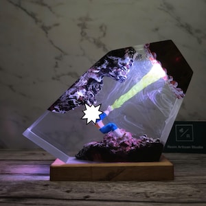 Mother&#39;s Day Gifts, Custom Resin Lamp- an!me resin night light,  Epoxy resin lamp, Video game, handmade gift, playroom decore for him