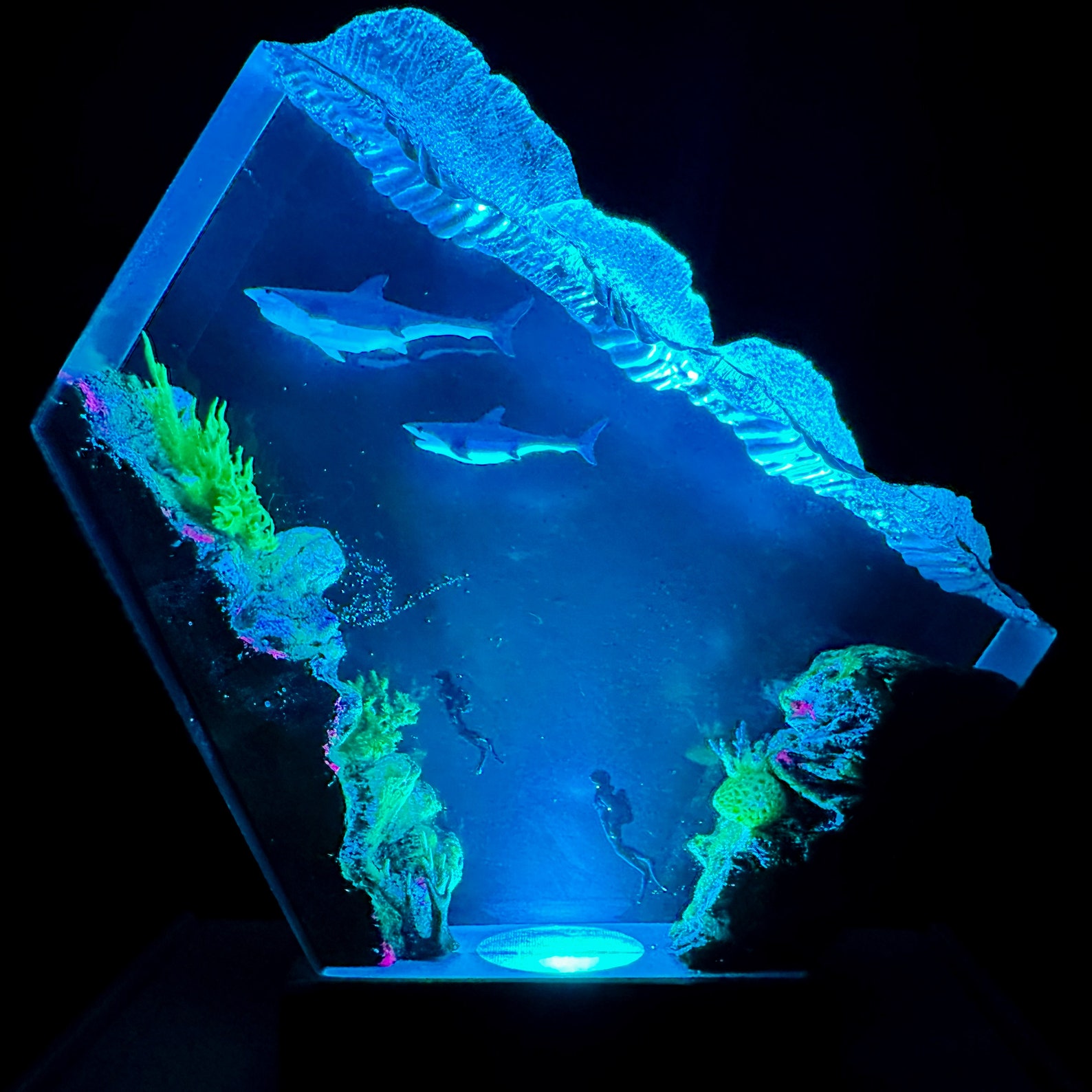 Mother Shark and Baby Shark Night Light Mermaid Treasure Etsy