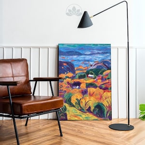 Colorful Highlands, Felted Wool Painting, Felt Art Painting, Wool Painting, Needle Felted Painting, Gift for the Home