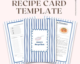 Kochbuchvorlage, Rezept-Canva-Vorlage, Rezeptkarte bearbeitbar und druckbar, 8,5 x 11 Buchstabe